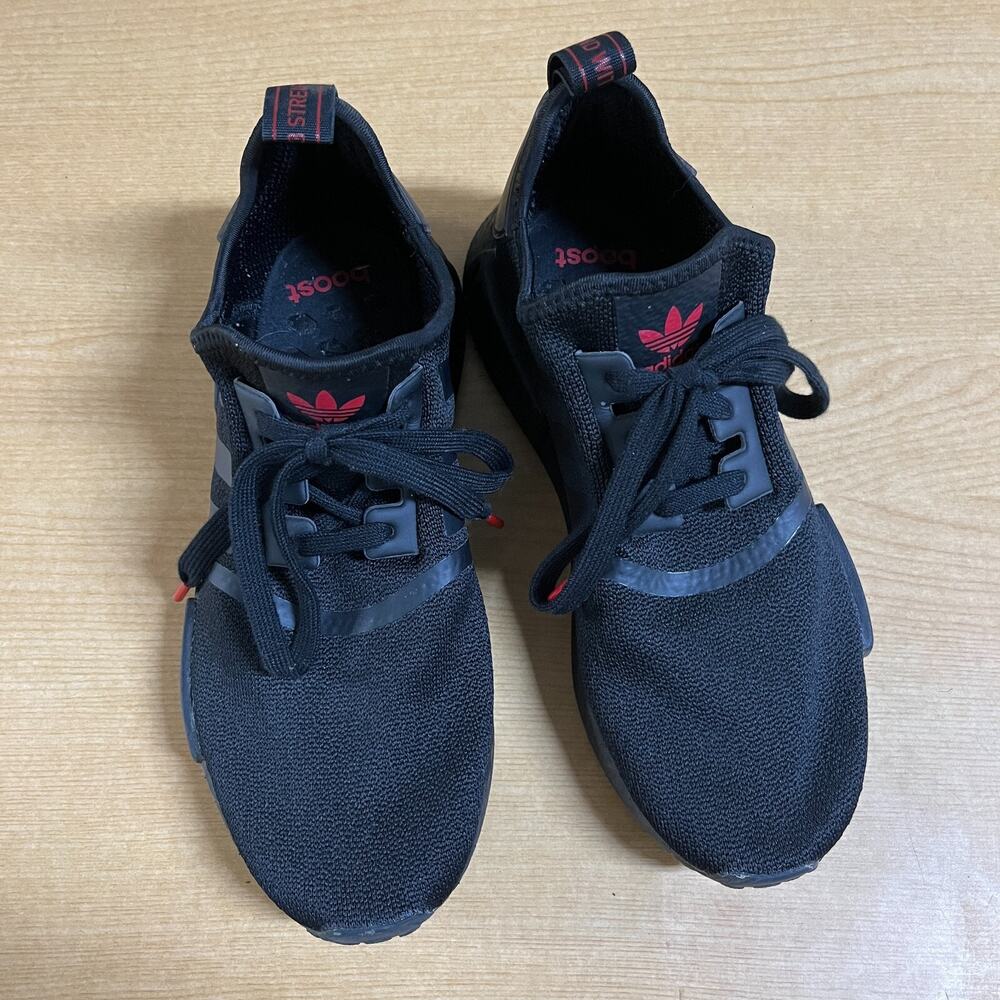 Adidas NMD R1 Boost Black Red FY9387 Women’s Athletic Sneakers US Size 9